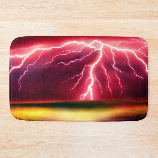 Item preview, Red Lightning Bolt in Thunderstorm Impasto, Ai Generated Art  designed and sold by ACC .