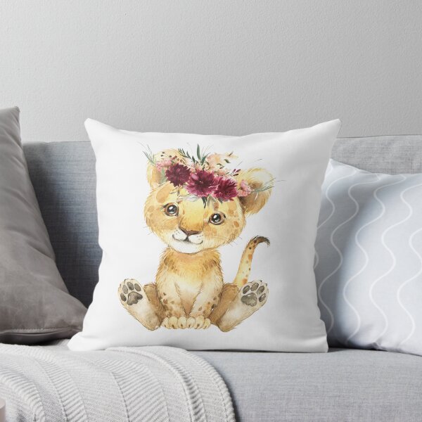 Item preview, Maroon floral crown baby lion designed and sold by kpapiez.