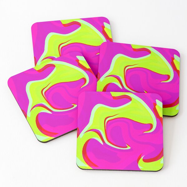 Item preview, Patrón de mármol de tonos rosa neón y verde designed and sold by theprintedclub.