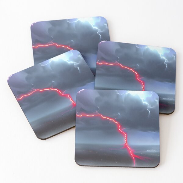Item preview, Red Lightning Bolt in Thunderstorm Eldritch, Ai Generated Art  designed and sold by ACC .