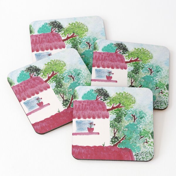 Item preview, House in the forest, trees, watercolor designed and sold by Anna Lemos.