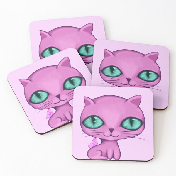 Item preview, Pink fairy cat with green eyes designed and sold by lenaliluna.