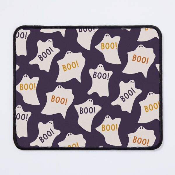 Item preview, Spooky halloween ghost boo on dark blue background designed and sold by RevolutionizZed.