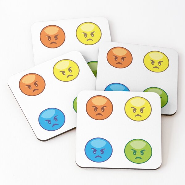 Item preview, I Hate You Angry Orange Green Blue Yellow Emoji pattern designed and sold by bolkibox.