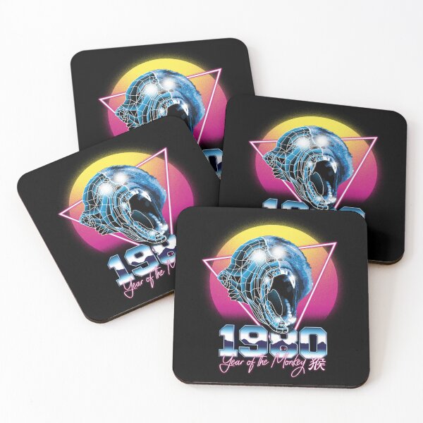 Item preview, 1980 Year of the Monkey - Chinese Horoscope Monkey Retrowave Design designed and sold by Rob-Son.