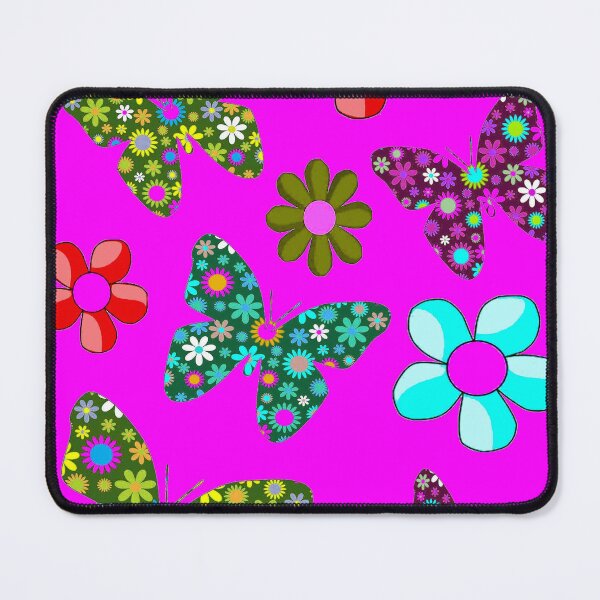 Item preview, BUTTERFLIES and FLOWERS : Abstract Psychedelic Whimsical Print designed and sold by posterbobs.
