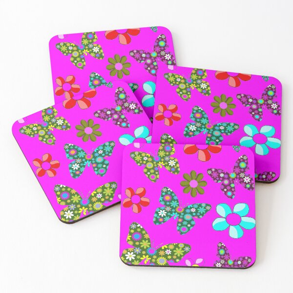 Item preview, BUTTERFLIES and FLOWERS : Abstract Psychedelic Whimsical Print designed and sold by posterbobs.