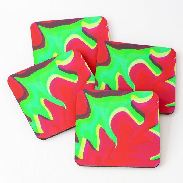 Item preview, Red and Neon Green Tones Marble Pattern designed and sold by theprintedclub.