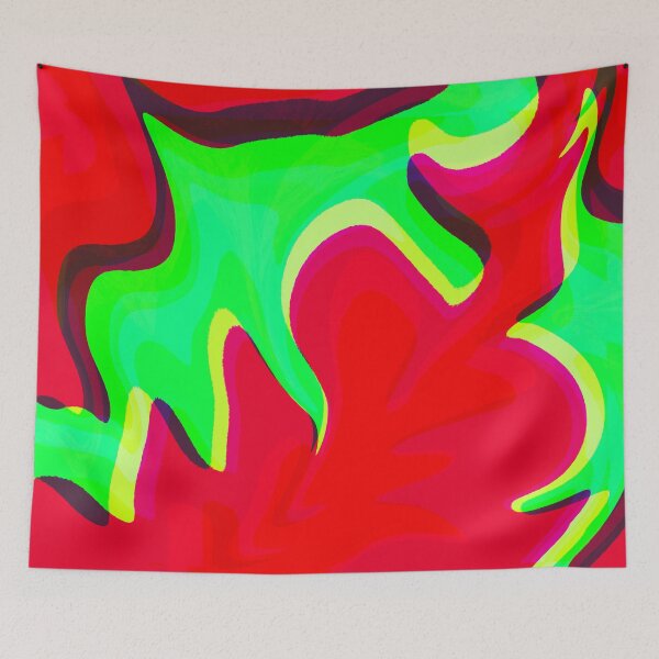 Item preview, Red and Neon Green Tones Marble Pattern designed and sold by theprintedclub.