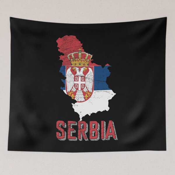 Item preview, Serbia flag map designed and sold by Mila1946.