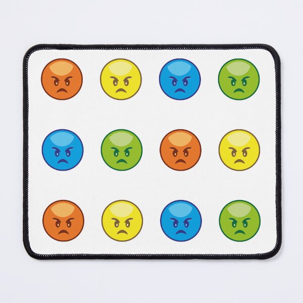 Item preview, I Hate You Angry Orange Green Blue Yellow Emoji pattern designed and sold by bolkibox.