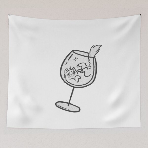 Item preview, Cat in Wineglass designed and sold by batucebeci.