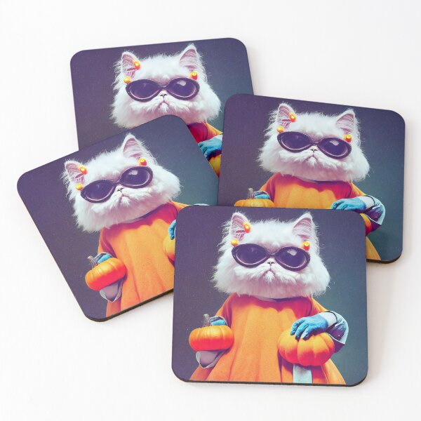 Item preview, Cat Portrait - Persian cat in a pumpkin costume for Halloween. Trick or treat ! designed and sold by Catator.