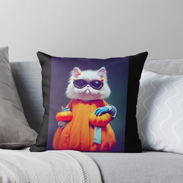 Item preview, Cat Portrait - Persian cat in a pumpkin costume for Halloween. Trick or treat ! designed and sold by Catator.
