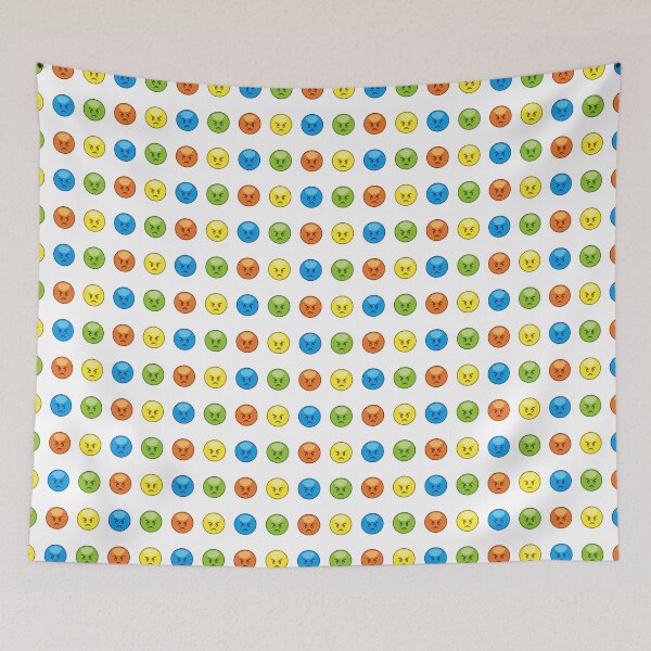 Item preview, I Hate You Angry Orange Green Blue Yellow Emoji pattern designed and sold by bolkibox.