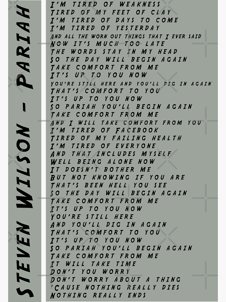 "Steven Wilson Pariah lyric/design" Sticker for Sale by KetyKa