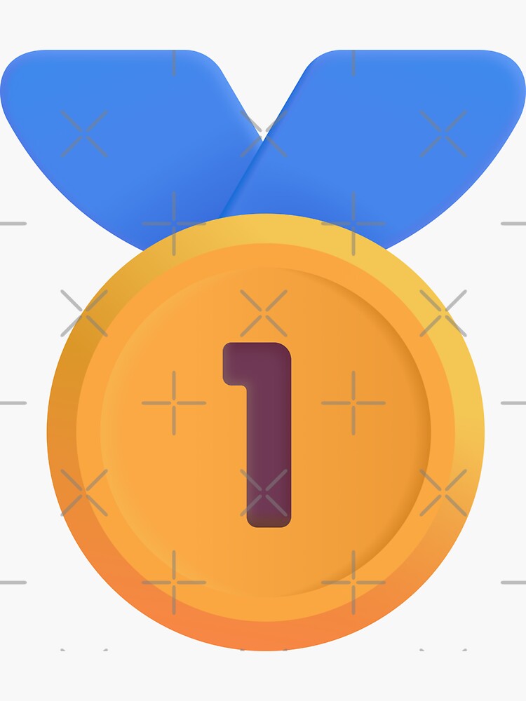 "1st place medal emoji optimized" Sticker for Sale by abroadDesigns