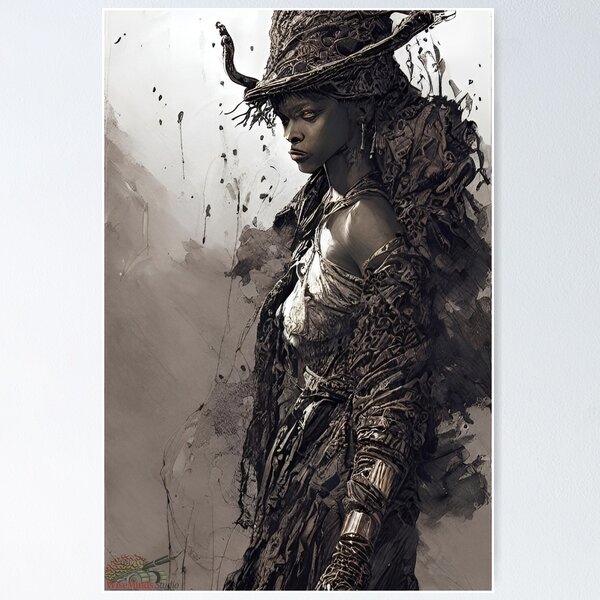 Wall Art Print  The Witch of New Orleans, Black Woman Witch