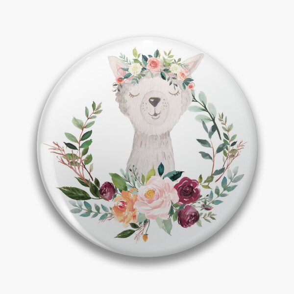 Item preview, paprika floral llama designed and sold by kpapiez.