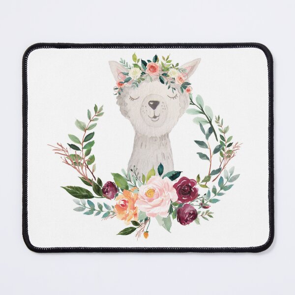 Item preview, paprika floral llama designed and sold by kpapiez.