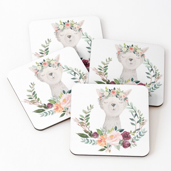 Item preview, paprika floral llama designed and sold by kpapiez.