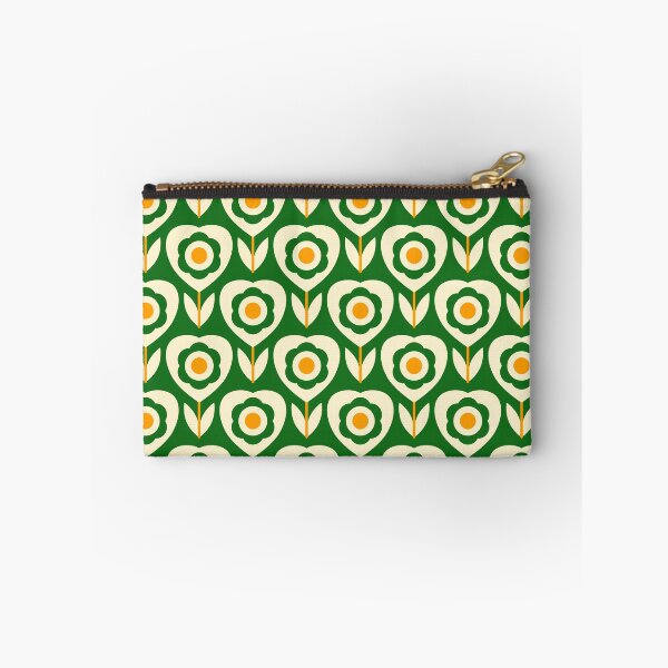 Item preview, 2064 - retro heart flowers, green / yellow designed and sold by RouCouCou.
