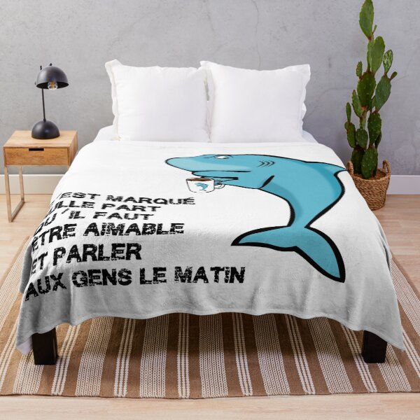 Item preview, It's written nowhere that you have to be friendly and talk to people in the morning, sulky shark with his coffee designed and sold by NolDesigns.