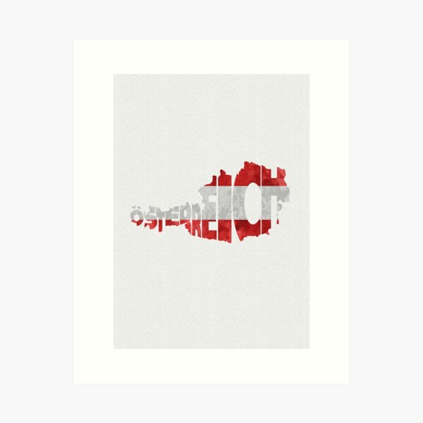 Artikel-Vorschau von Österreich Typografische Karte Flagge, designt und verkauft von A Deniz Akerman.