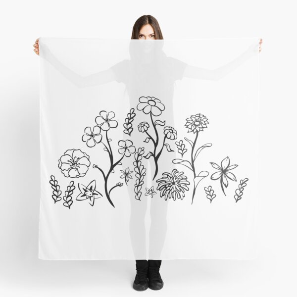 Aperçu de l'œuvre Conception de fleurs minimalistes Lineart noir créée et vendue par zozoillustrated.