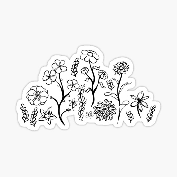 Item preview, Minimalist Flower Design Black Lineart designed and sold by zozoillustrated.