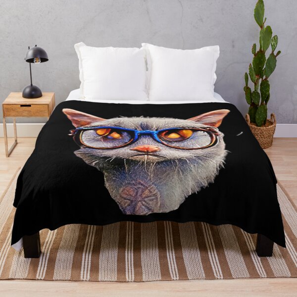 Item preview, Spooky Funny Cat Face With Funky Glasses Realistic designed and sold by OliDesigns.
