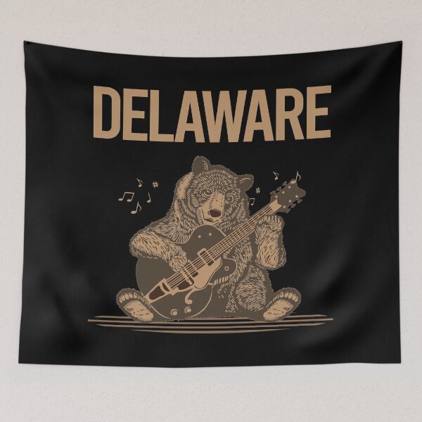 Item preview, Bear With Guitar Delaware designed and sold by BloodMoneyTwit.