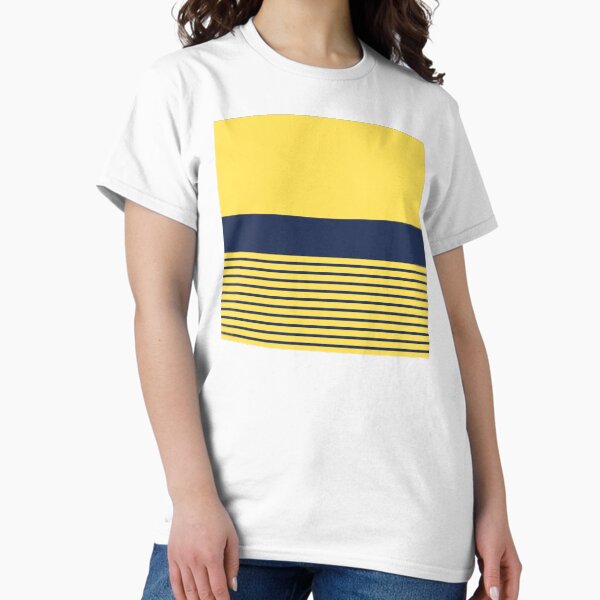 Item preview, Yellow and Midnight Blue Stripey Color Block designed and sold by kierkegaard.