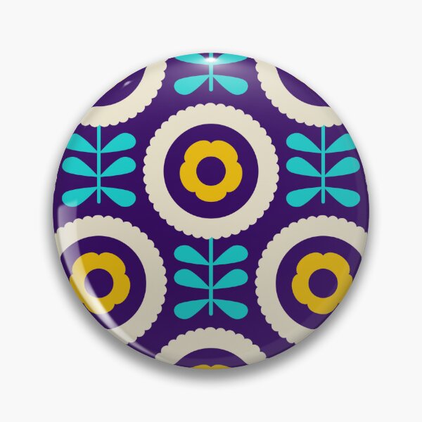 Item preview, 2068 - geometric daisies, blue / yellow designed and sold by RouCouCou.
