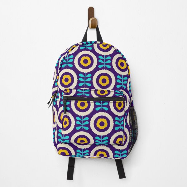 Item preview, 2068 - geometric daisies, blue / yellow designed and sold by RouCouCou.