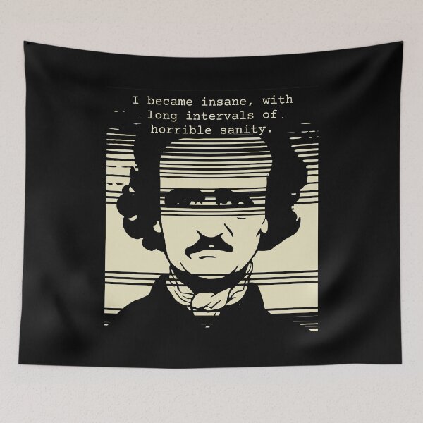 Item preview, Edgar Allan Poe portrait & quote - I became insane designed and sold by shmodev.