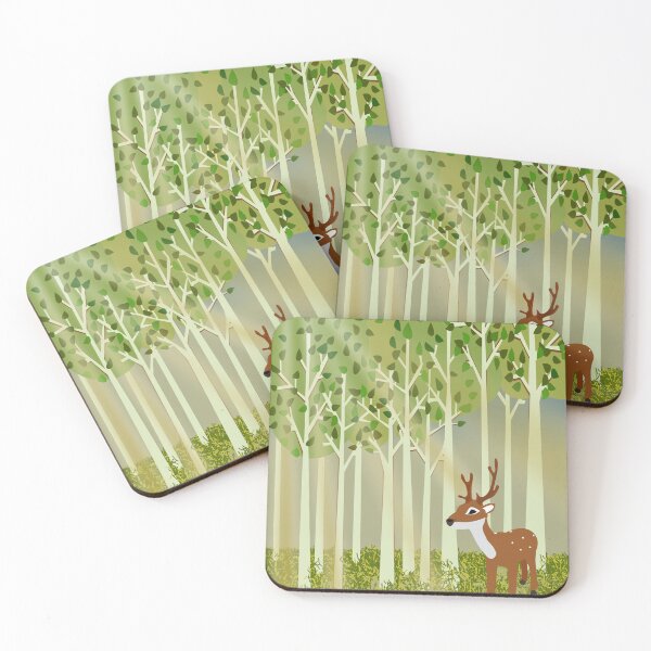 Item preview, Deer in birch forest designed and sold by Aurealis.