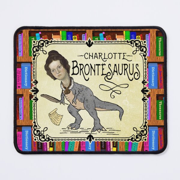 Item preview, Funny Charlotte Bronte Saurus Dinosaur Book Reader designed and sold by emkayhess.