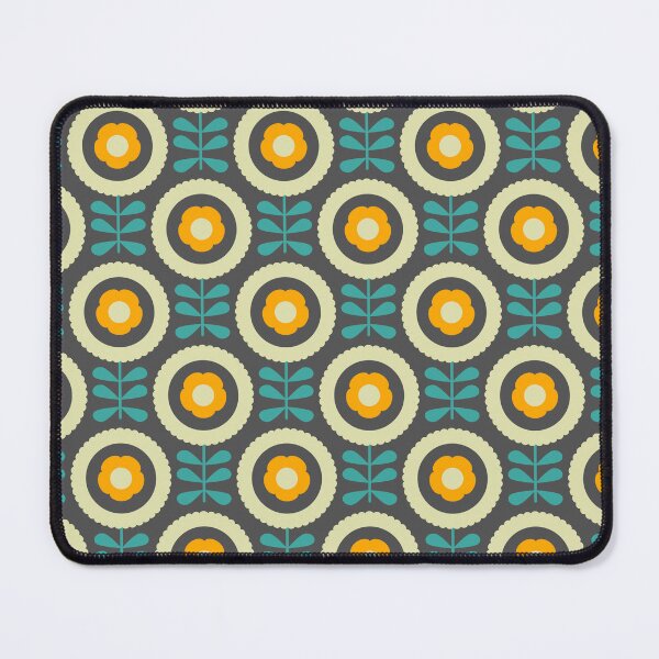 Item preview, 2071 - geometric retro daisies, green / orange designed and sold by RouCouCou.