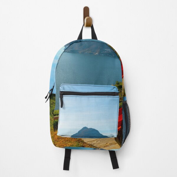 Item preview, Bench on Lake Lugano and City with Mountain designed and sold by Mats Silvan.
