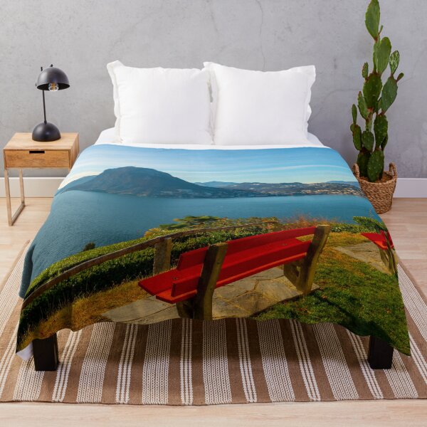 Item preview, Bench on Lake Lugano and City with Mountain designed and sold by Mats Silvan.