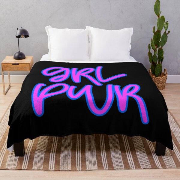 Item preview, GRL PWR Blue Outlined Purple Typography Girl Power Quote designed and sold by Cawaiico.
