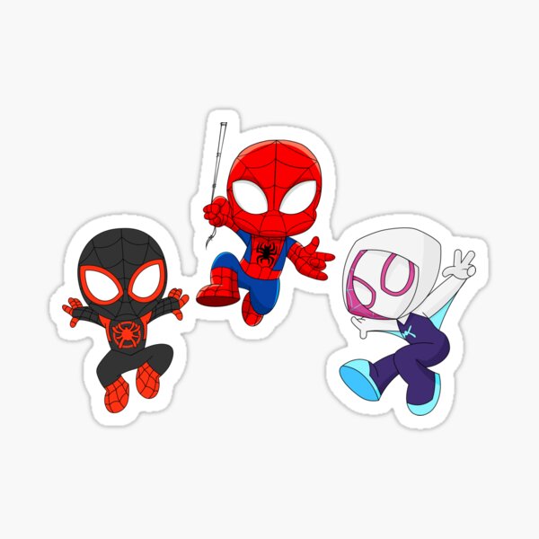 Spidey amazing friends, spiders babies, spider ghost, cute baby spidey  girl, cartoon spidey, black spidey Sticker for Sale by DariaMiller