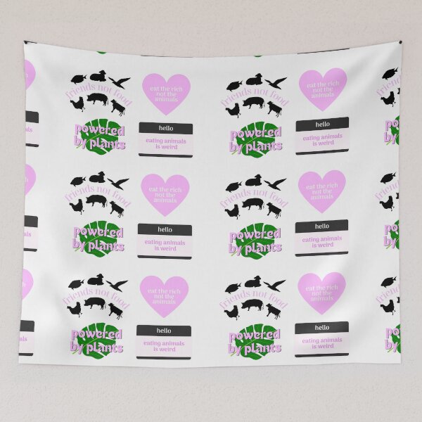 Item preview, vegan vegeterian stickers pack pink designed and sold by annylands.