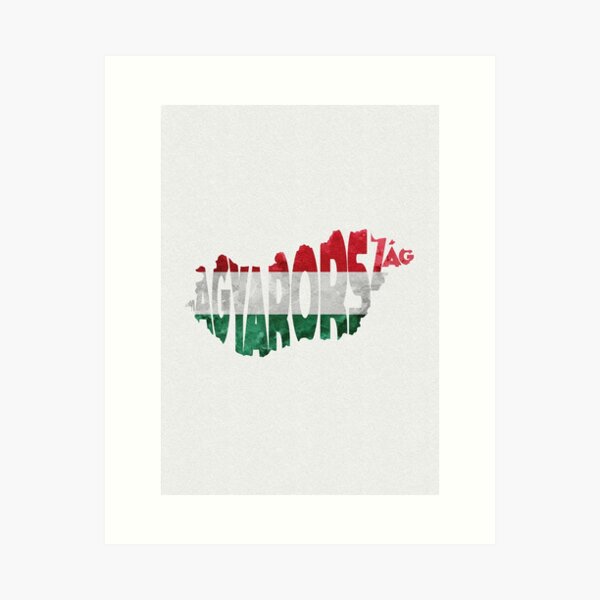 Artikel-Vorschau von Ungarn typografische Karte Flagge, designt und verkauft von A Deniz Akerman.