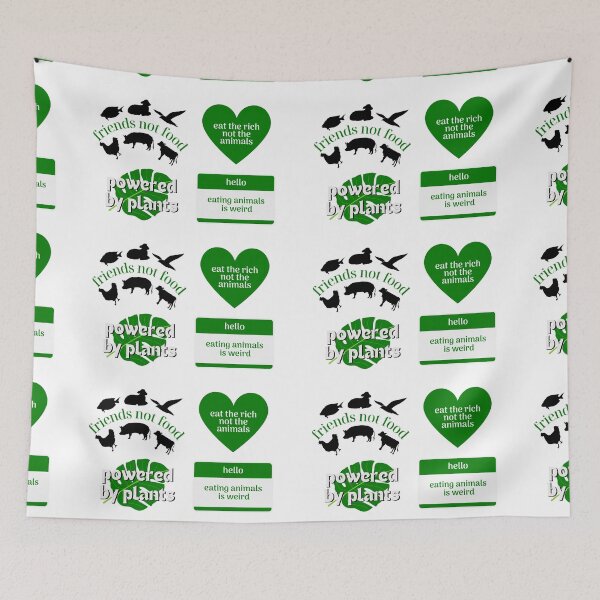 Item preview, vegan vegeterian stickers pack green designed and sold by annylands.