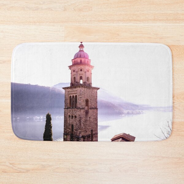 Item preview, Church Tower Santa Maria del Sasso with Sunlight and Mountain on Lake Lugano designed and sold by Mats Silvan.