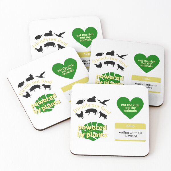 Item preview, vegan vegeterian stickers pack yellow golden green designed and sold by annylands.