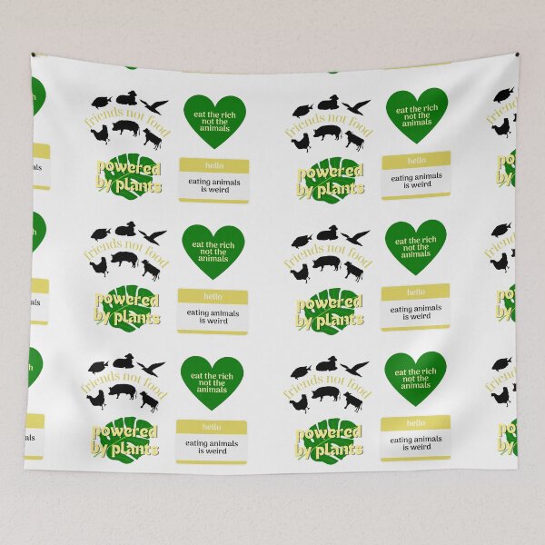 Item preview, vegan vegeterian stickers pack yellow golden green designed and sold by annylands.