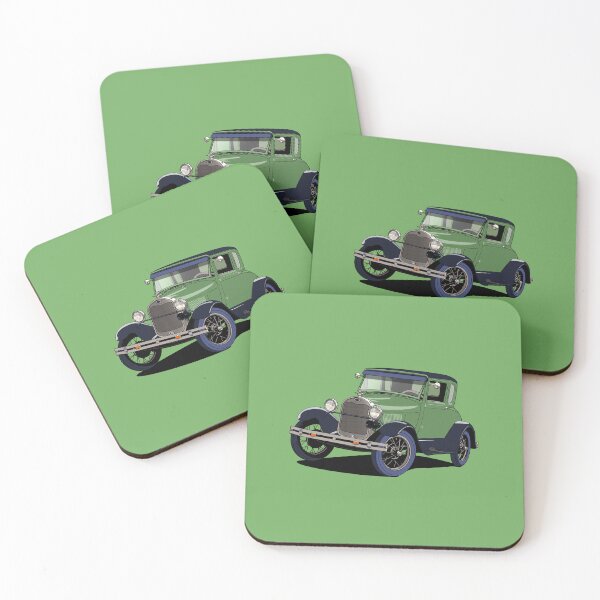 Item preview, Vintage Ford Model A car in green designed and sold by Webazoot Industries - Car Art.